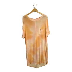 Stars Above Tie-dye Pink & Orange Night Shirt Gown Sleepwear Women’s Size Large